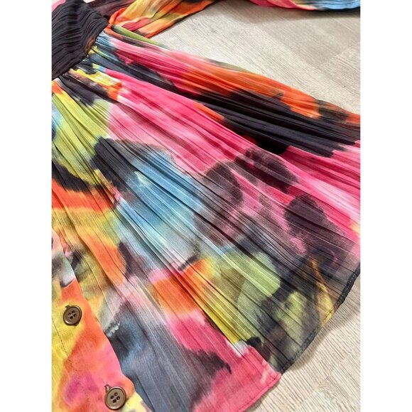 Walter Baker Womens Chiffon Pleated Abstract Print Short Skirt Y2K Size 2 - Picture 4 of 10